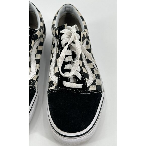 VANS off the Wall Checkerboard Lace Up Sneakers Black Suede Canvas M6.5 W8.0 - Picture 3 of 12